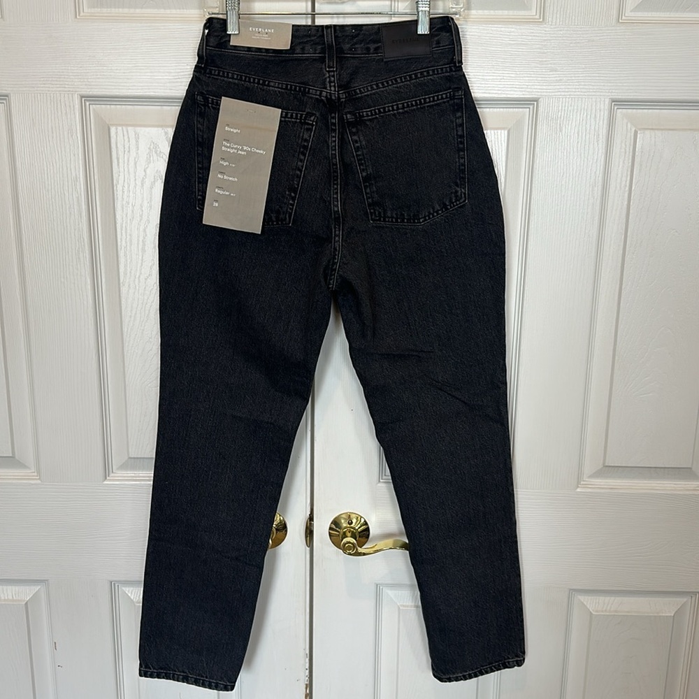 Everlane The Curvy‎ 90s Cheeky Straight Jean Washed Black Sz 28 Brand New $110 - Picture 7 of 16